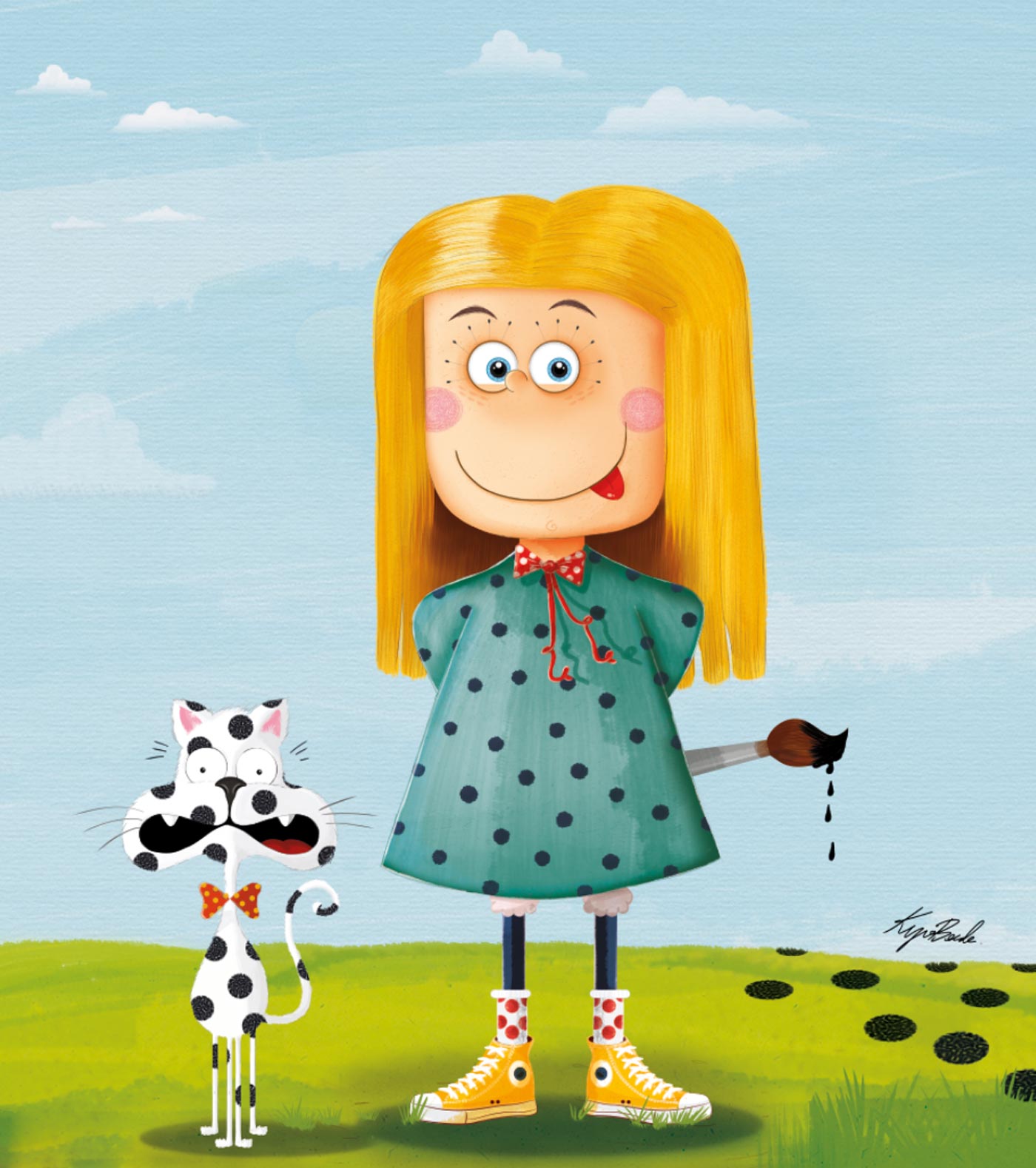 An illustration of a Brand Character helping Startups and New Brands build a fast, unique Brand Identity. The graphic supports flexible communication, setting new mobile applications and e-commerce platforms apart from the competition.