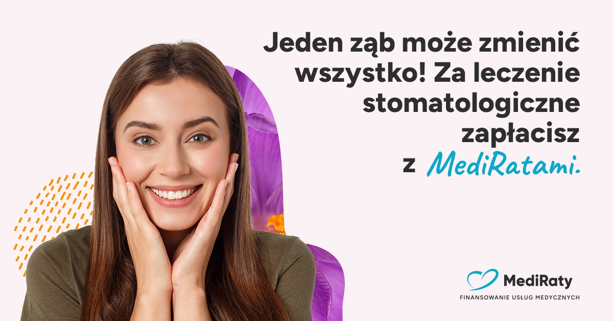 Alt: Advertising graphics for MediRaty campaigns. Loan for dental reconstruction and dental implants.