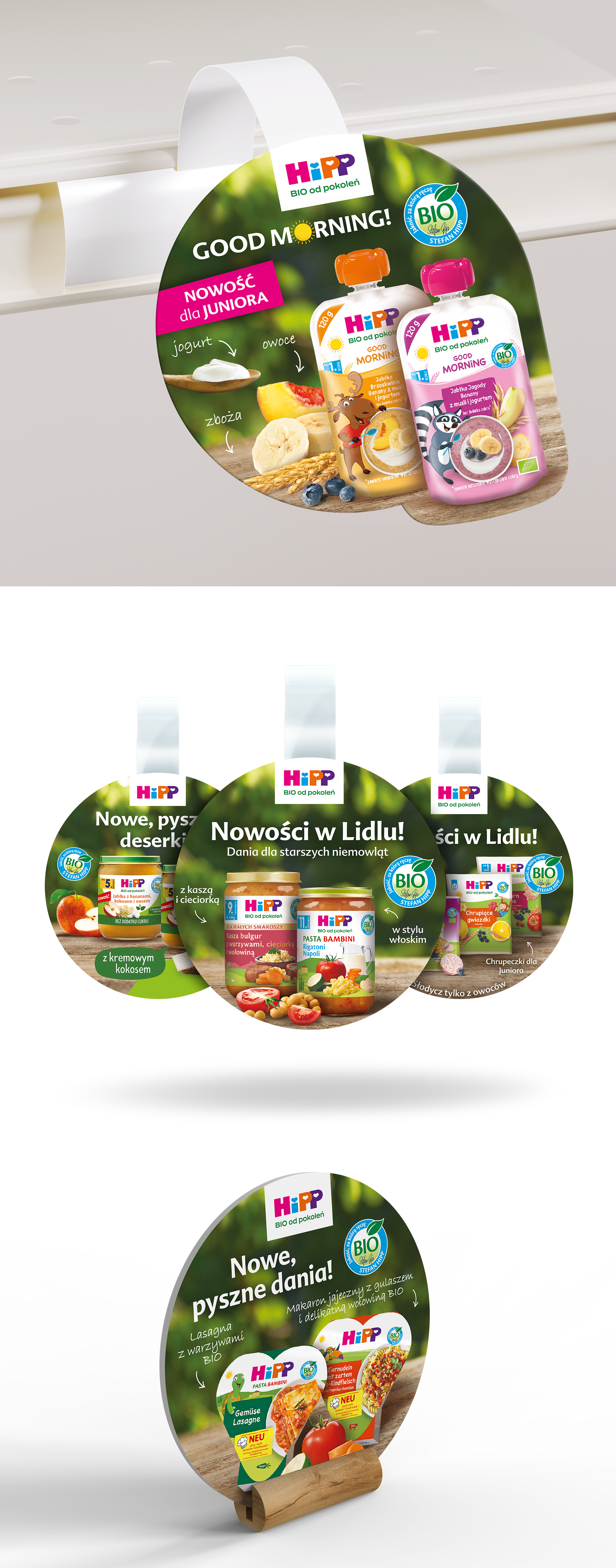 Materiały reklamowe i projektowanie graficzne (wobbler HIPP). Analiza wpływu designu opakowania na decyzje zakupowe klienta B2C.