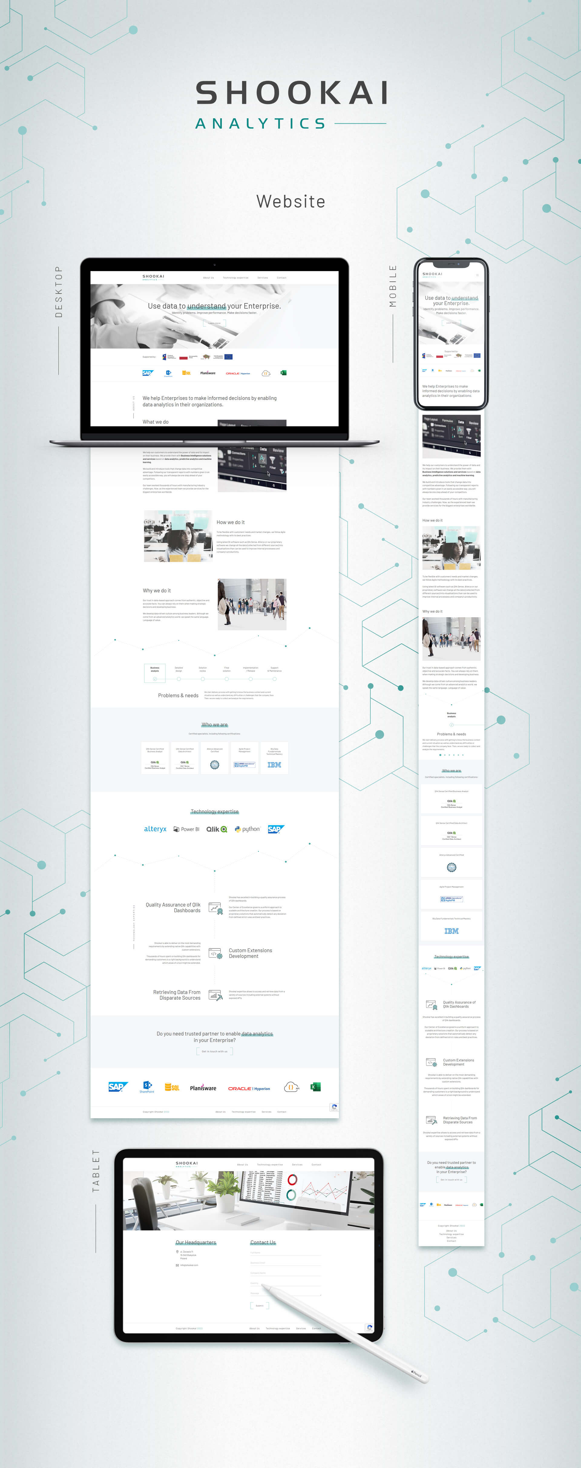 Projekt identyfikacji wizualnej dla marki Shookai, branding w branży nowoczesnych technologii IT.