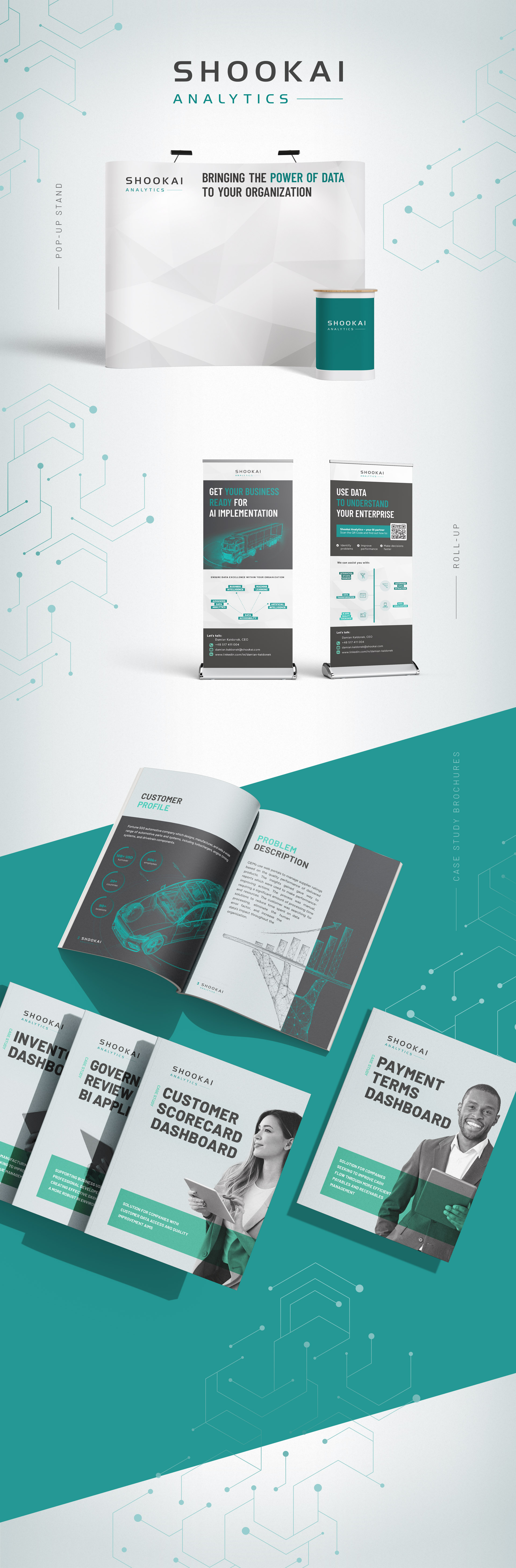 Exhibition booth design for Hsookai, presenting their IT services and technology consulting at a trade show.