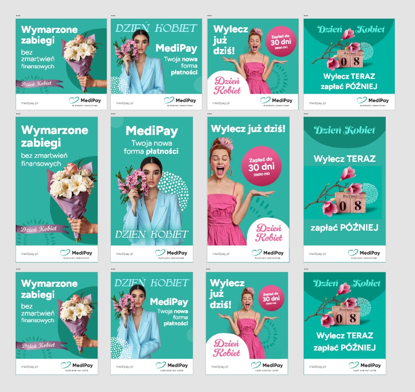 Alt: Tworzenie grafik reklamowych do kampanii MediRaty. Kredyt na medycynę estetyczną i operacje plastyczne.