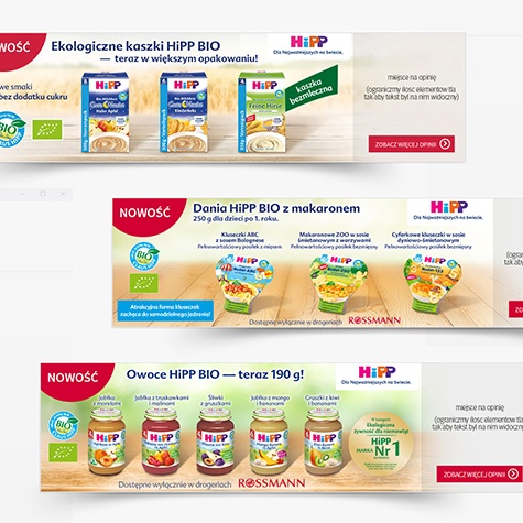 HiPP: Grafiki Reklamowe dla Promocji (Biedronka, Super-Pharm)