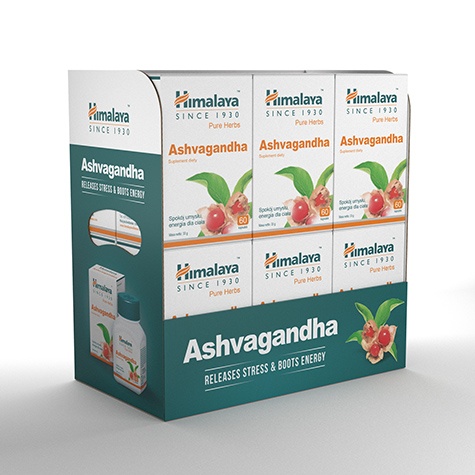 Himalaya Ashwagandha: Render Kartonu Zatowarowanego (Rossmann, Biedronka)