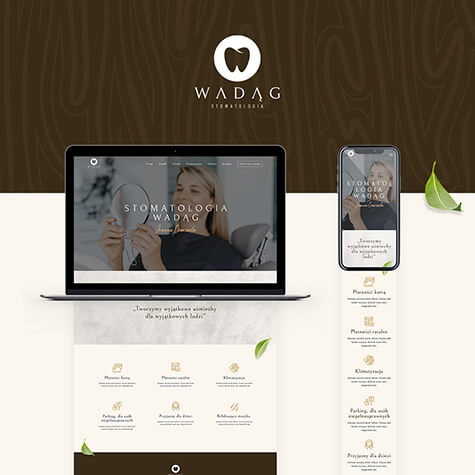 Strona internetowa i aplikacja mobilna Wadąg Stomatologia